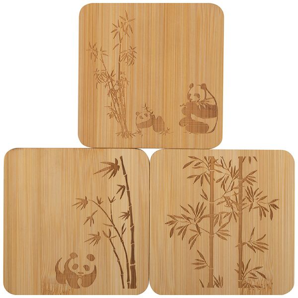 Набор подставок под горячее Mallony Foresta di bambu, 3 шт,10х10 см, бамбук