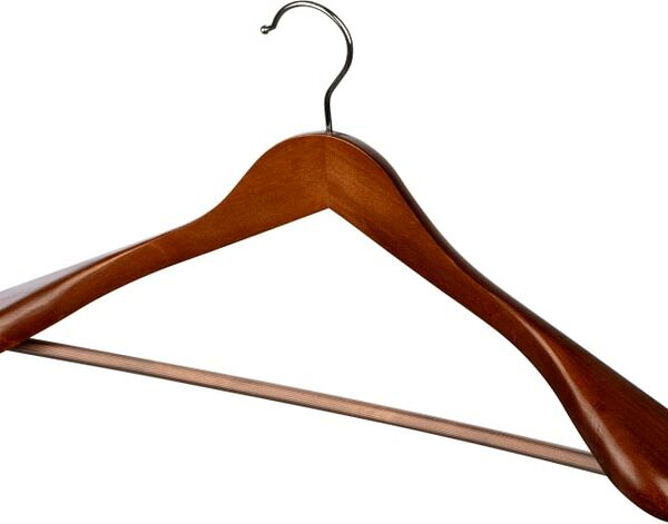 Вешалка Рыжий кот костюмная с перекладиной с ПВХ покрытием темно-коричневая