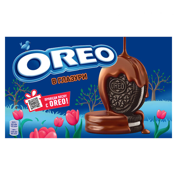 Печенье Oreo Enrobed с какао и начинкой с ванильным вкусом, 164 г