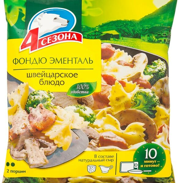 Готовое блюдо 4 сезона Фондю Эменталь замороженное 600г