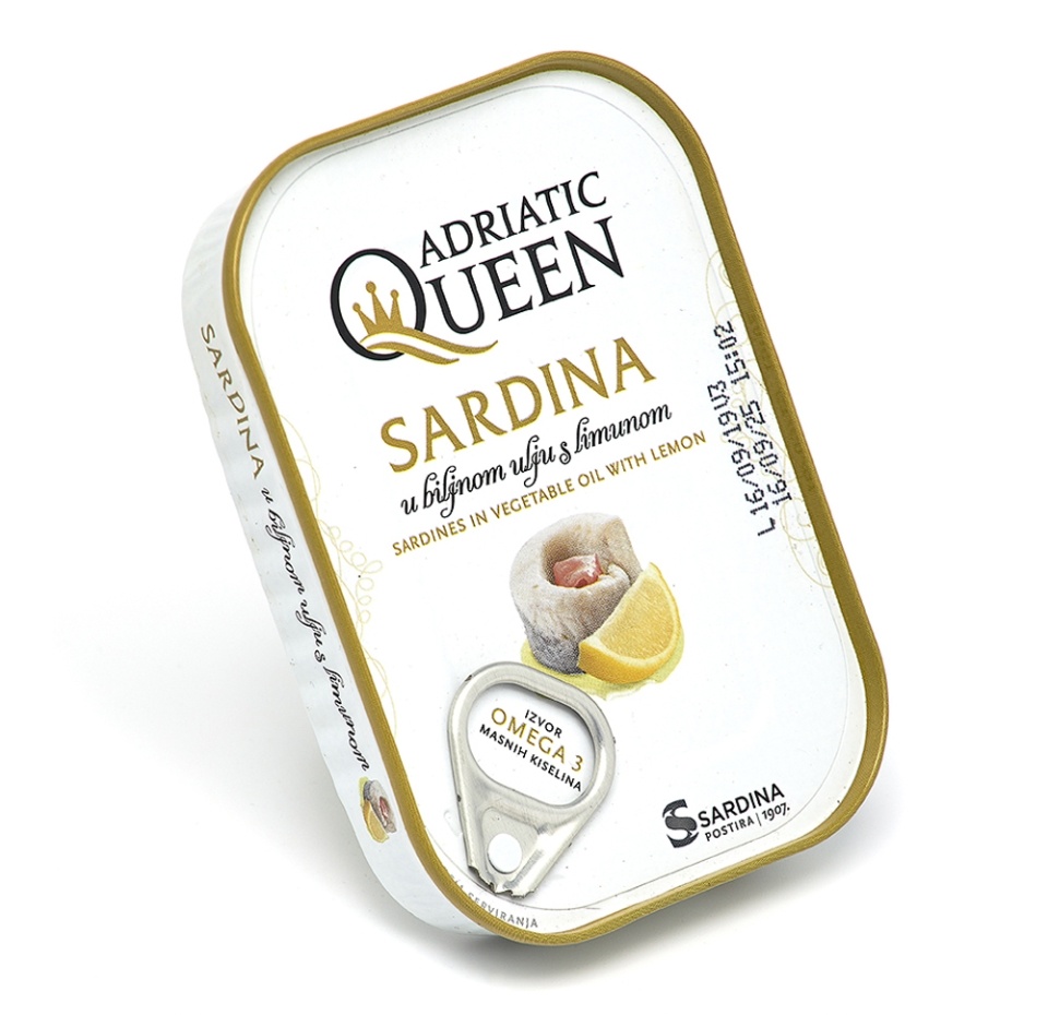 

Сардина Adriatic Queen кусочки в масле с лимоном, 105 г