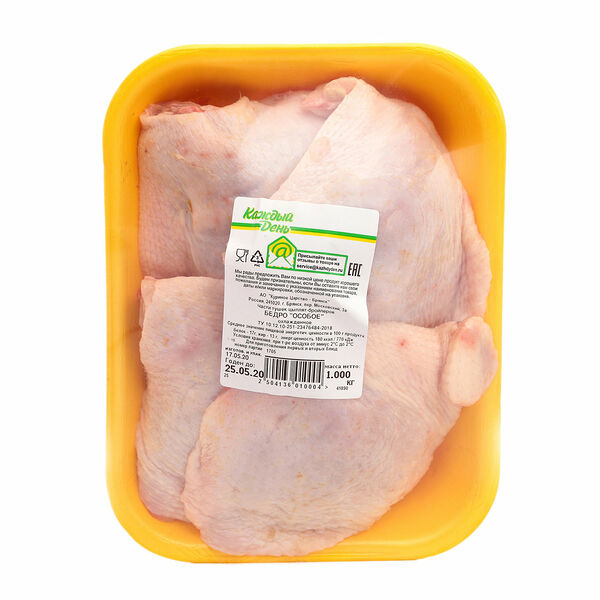 Бедро цыпленка-бройлера Каждый день (0,6-1,3 кг), 1 упаковка 