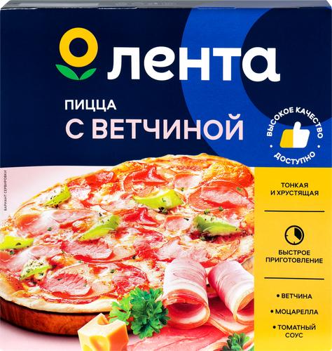 

Пицца ЛЕНТА с ветчиной 350г