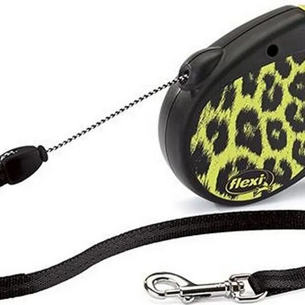 Рулетка для собак Flexi Safari cord M (5 м, 20 кг) желтый леопард
