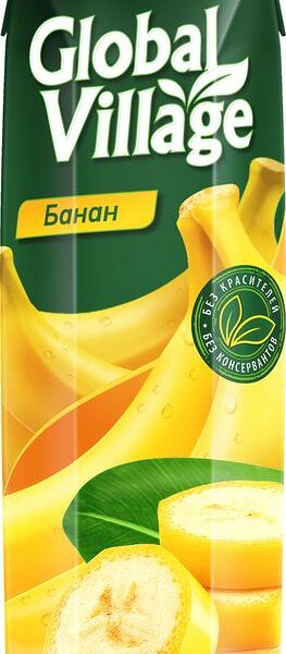 Нектар Global Village Банановый с мякотью 0.95л
