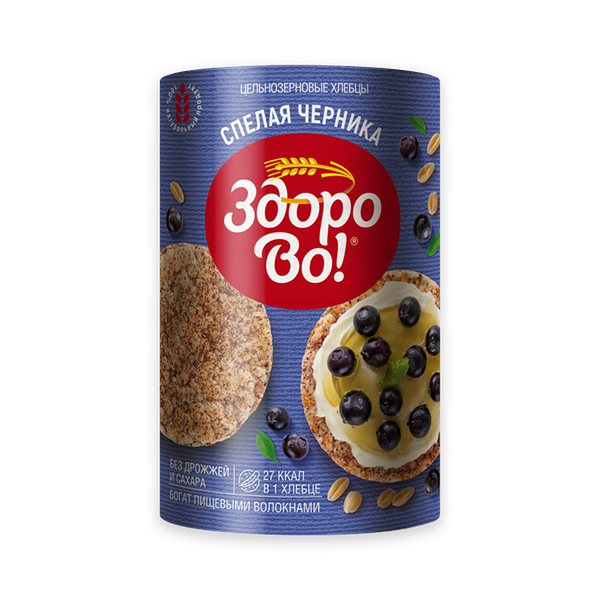 Хлебцы Здорово! цельнозерновые Спелая черника 100 г