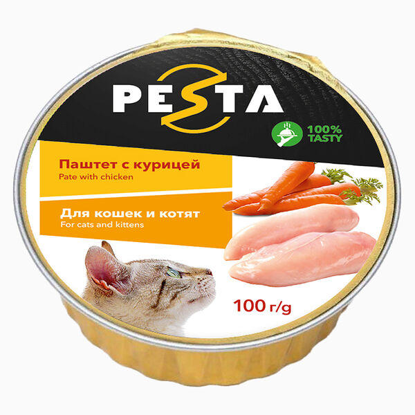 Pesta ламистер для кошек и котят паштет с курицей 100 г.