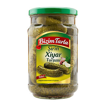 Огурцы Bizim Tarla маринованные сладкие 670 г, Азербайджан
