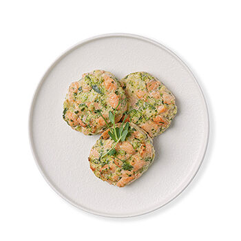 Котлетки из филе форели с брокколи вес