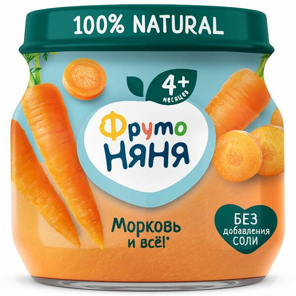 Пюре ФрутоНяня Морковь с 4 месяцев, 80г