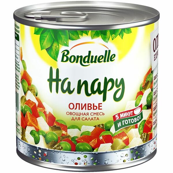 Смесь овощная Bonduelle на пару для салата Оливье, 310г