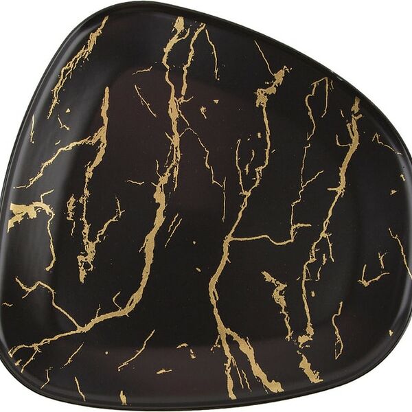 Блюдо сервировочное Nouvelle Home Черный мрамор 23.5*22.5*2см