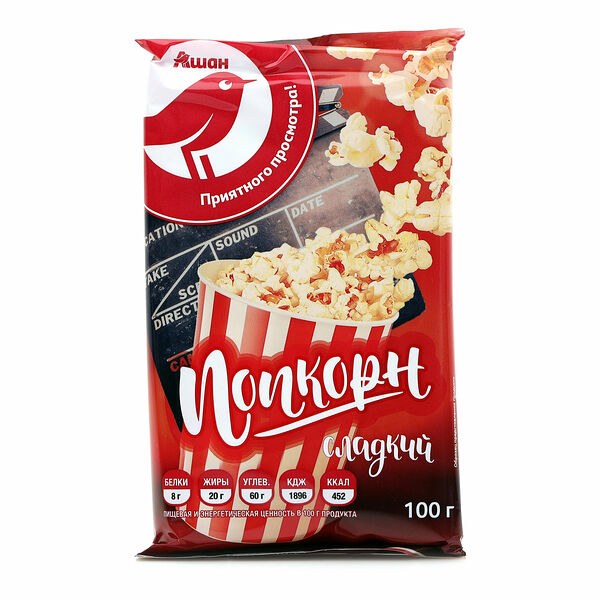 Попкорн АШАН Красная птица сладкий