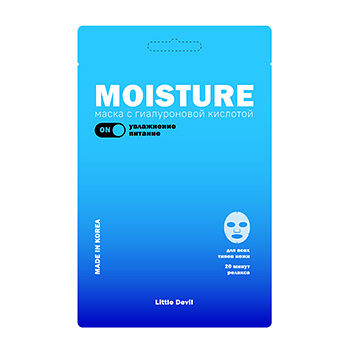 Маска тканевая Little Devil увлажняющая с гиалуроновой кислотой эффект сияния
