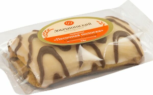 Пирожное Добрынинский Полоска песочная с яблочной начинкой 75г