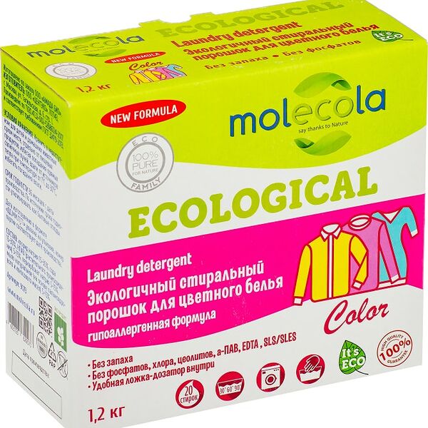 Стиральный порошок Molecоla для цветного белья 1.2кг