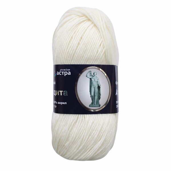 Пряжа Astra Premium 'Афродита' 100гр. 250м (50% шерсть, 50% акрил)(16 белый),шт