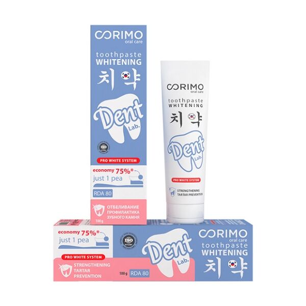 Corimo Зубная паста с гидроксиапатитом и женьшенем для отбеливания и комплексной профилактики
