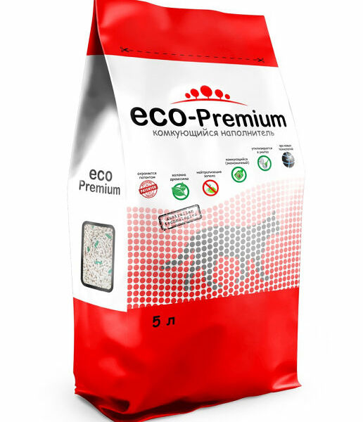 Наполнитель ECO Premium GREEN комкующийся 1,9 кг 5 л