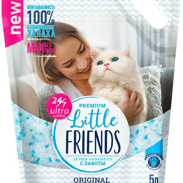 Наполнитель Little Friends Original силикагель для кошек 5 л