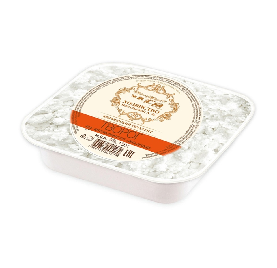 

Творог Хозяйство Васильевой А.В. из топленого молока 9% 180 г