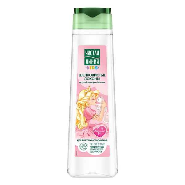 Шампунь-бальзам д/волос Чистая линия Шелковистые локоны 400мл