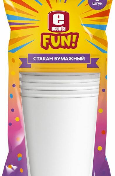 Стакан Econta одноразового использования из ламинированной бумаги 6х200мл