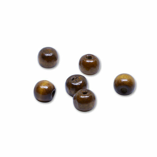Деревянные бусины круглые, 10мм, 50 гр(коричневый)