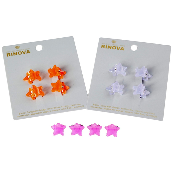 Rinova Набор крабиков цветных, на бирке 4 шт, цвет в ассортименте