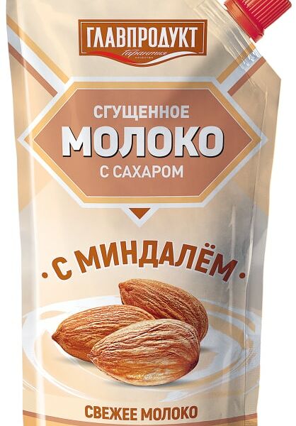 Молоко сгущенное Главпродукт с миндалем 3.7% 270г