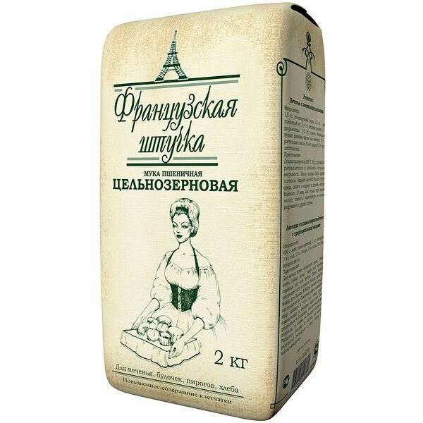 Мука Французская Штучка пшеничная обойная, 2кг
