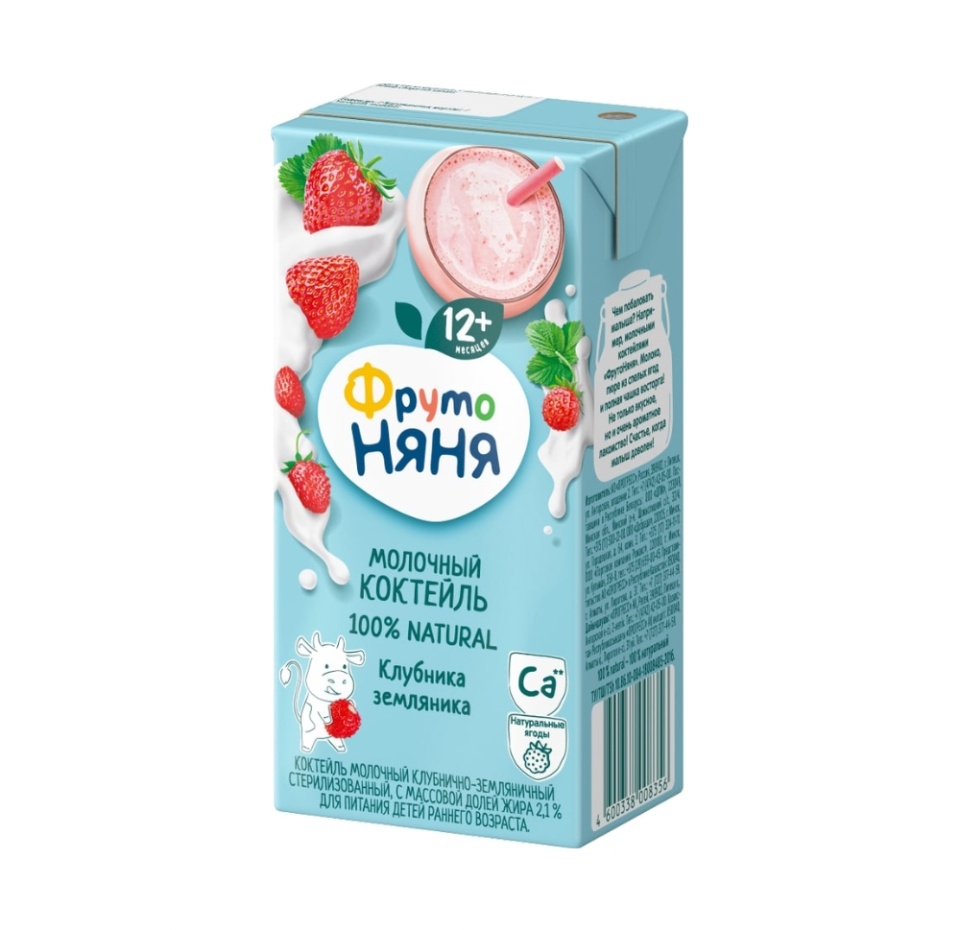 

Коктейль молочный ФрутоНяня клубника-земляника 2.1% 200 мл
