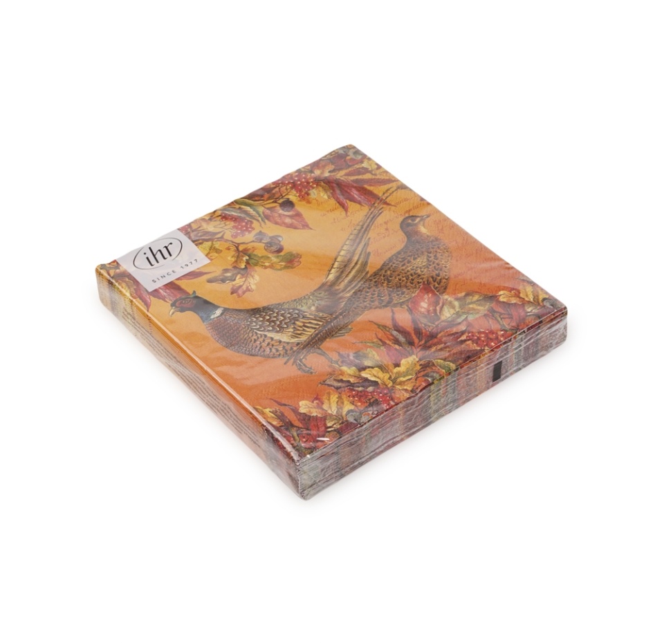 

Салфетки бумажные IHR Golden Pheasants 33х33 см