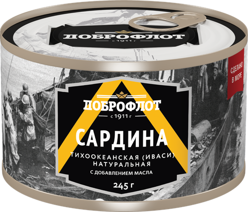 

Сардина Доброфлот иваси тихоокеанская натуральная с добавлением масла 245 г