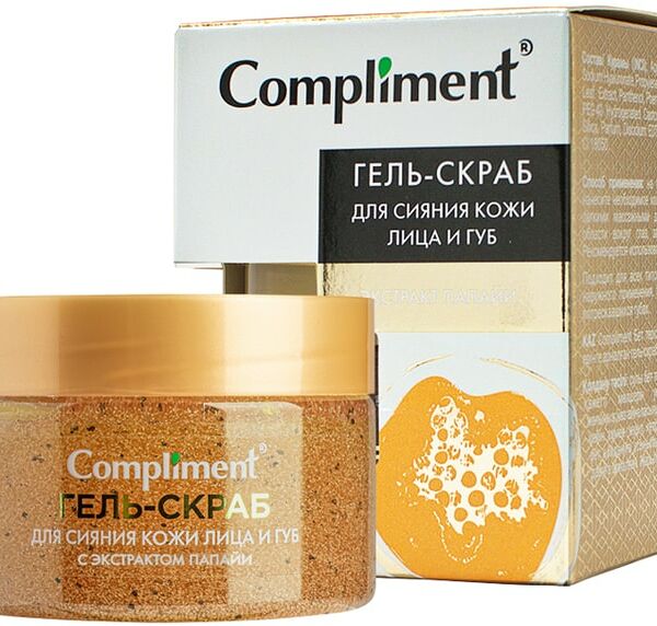 Гель-скраб для лица и губ Compliment с экстрактом папайи 100мл