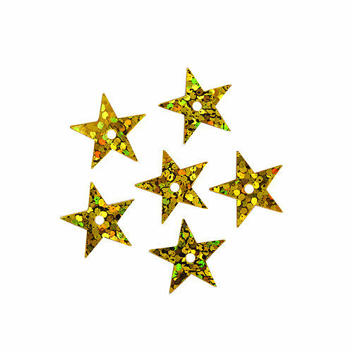 Пайетки 'звездочки' 13мм, Astra&Craft 10г(A20 золото голограмма),шт