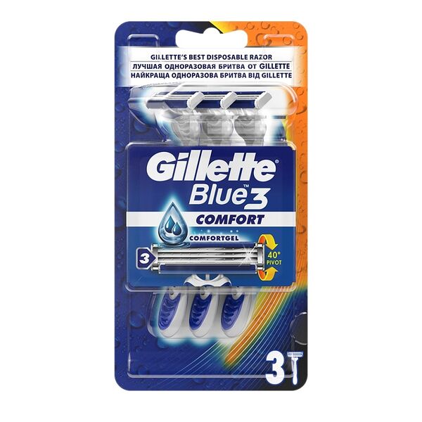 Бритвенный станок Gillette Blue3 Comfort одноразовый 3 лезвия, 3 шт.