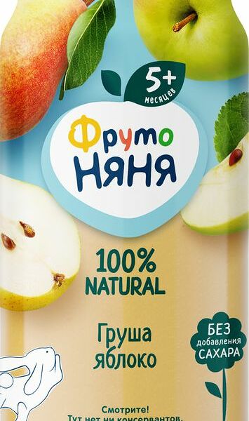 Пюре фруктовое ФрутоНяня из яблок и груш со сливками