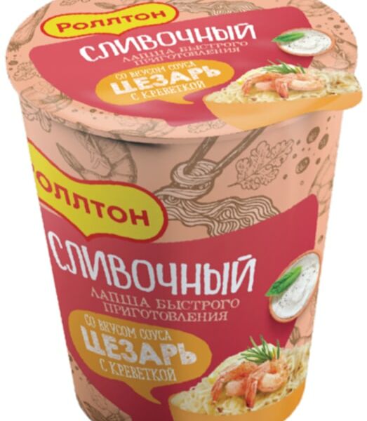 Лапша Роллтон Сливочный Цезарь с креветкой 70г