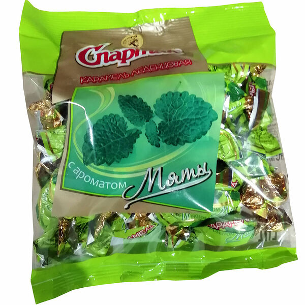 Карамель с ароматом  мяты (бум.пар.мет,200г.)