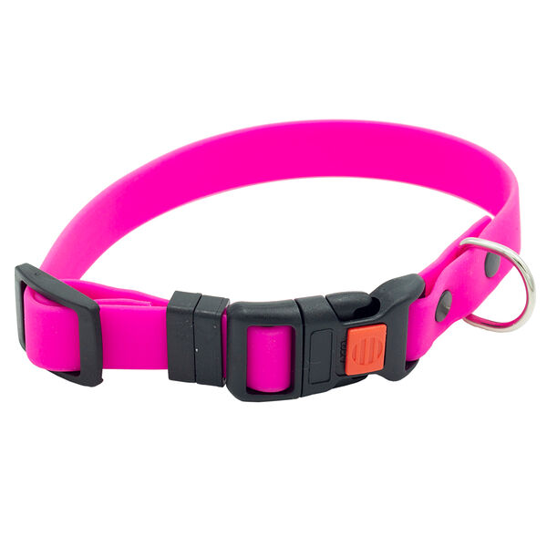 Ошейник биотан с фастексом 15мм, обх.шеи. 20-31см, матовый, розовый, Каскад