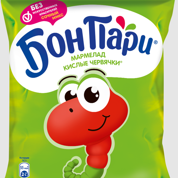 Мармелад жевательный Бон Пари Кислые червячки