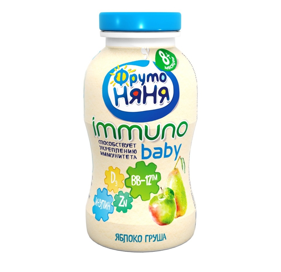 

Продукт кисломолочный ФрутоНяня Immuno Baby Яблоко-груша, с 8 месяцев, 2.7% 100 г