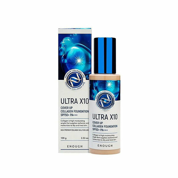 Тональная основа Enough Ultra X10 Cover Up Collagen Foundation SPF50+ PA+++ т.21 100 мл