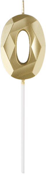 Свеча-цифра Пакетико 0 металлик Brilliant