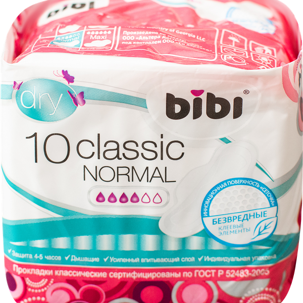 Прокладки BIBI Classic Normal Dry, 10 шт