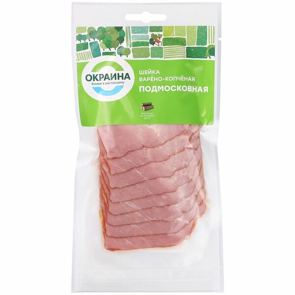 Шейка Окраина Подмосковная копчёно-варёная нарезка, 150г