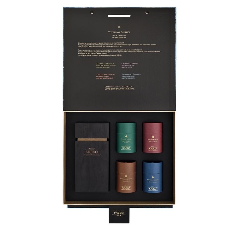 

Набор Kioko Четыре энергии чёрного чая и натуральных добавок 230г, Россия