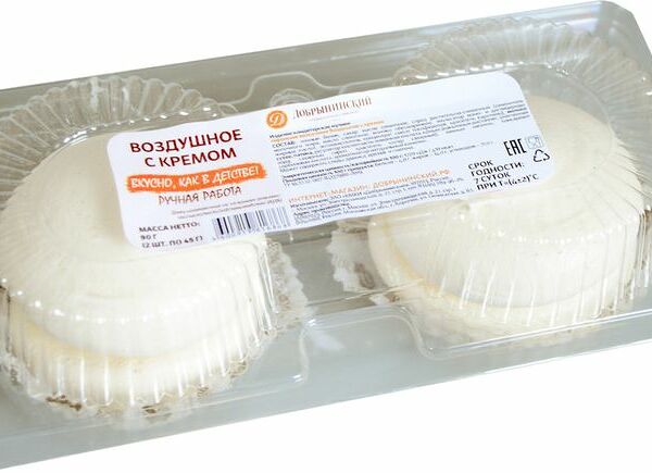 Пирожное Добрынинское Воздушное с кремом 90г