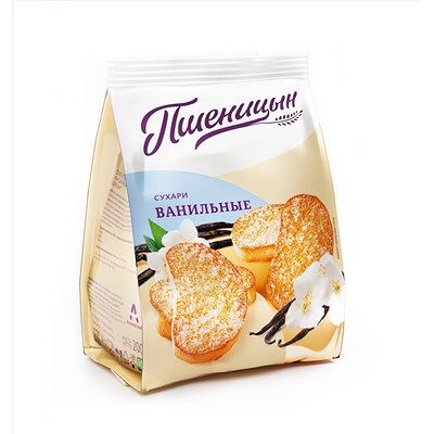 Сухари Пшеницын cахарные с ароматом ванили 200г